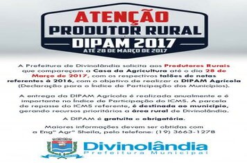 Atenção produtor rural – Dipam 2017 até 28 de março