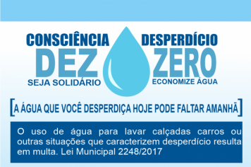 Em meio à crise hídrica, desperdício de água será penalizado em Divinolândia 