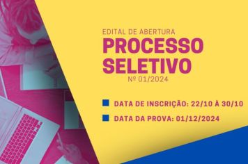  PREFEITURA DE DIVINOLÂNDIA LANÇA EDITAL DE PROCESSO SELETIVO Nº 01/2024