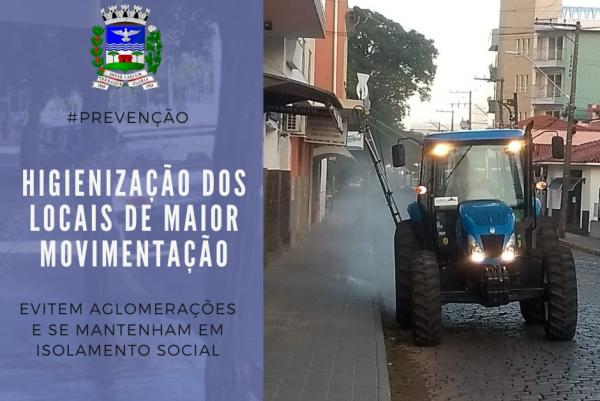 Prefeitura realiza higienização e desinfecção de ruas do município