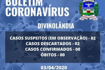 Foto - BOLETIM INFORMATIVO DA COVID-19 (DIVINOLÂNDIA)