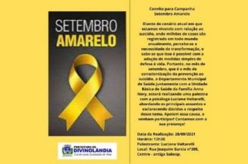 Setembro Amarelo, mês de conscientização da prevenção ao suicídio